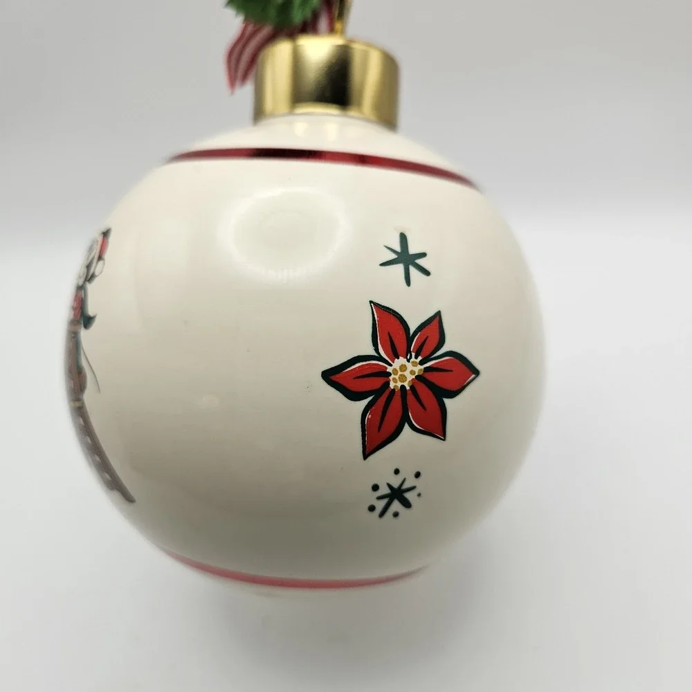 Disney Mickey & Minnie Mouse Santa's Little Helpers Ceramic Holiday Ornament